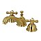 Restoration Widespread Lavatory Faucet - Metal Cross Handles - Satin Brass