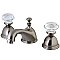 Celebrity Widespread Sink Faucet - Crystal Knob Handles - Satin Nickel