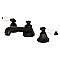 Kingston Brass Widespread Lavatory Faucet - Metal and Porcelain Lever Handles - Matte Black
