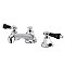 Metropolitan Widespread Sink Faucet - Black Porcelain Lever Handles - Polished Chrome