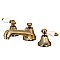 Metropolitan Widespread Lavatory Faucet - Metal and Porcelain Lever Handles - Vintage Brass