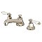 Kingston Brass Widespread Lavatory Faucet - Metal and Porcelain Lever Handles - Polished Nickel