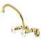 Kingston Two Handle Wall Mount Bathroom Faucet -  Polished Brass