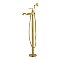 Kingston Brass KS7017RL Royale Freestanding Tub Faucet with Hand Shower, Brushed Brass