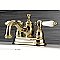 Kingston Brass 4-Inch Centerset Lavatory Faucet Porcelain Levers - Polished Brass