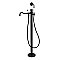 Kingston Brass KS7130DPL Paris Freestanding Tub Faucet with Hand Shower, Matte Black