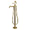 Kingston Brass KS7137ABL English Country Freestanding Tub Faucet with Hand Shower, Brushed Brass