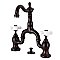 Kingston Brass KS7975PX English Country Bridge Bathroom Faucet with Brass Pop-Up, Oil Rubbed Bronze