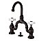 Kingston Brass KS7995PX English Country Bridge Bathroom Faucet with Brass Pop-Up, Oil Rubbed Bronze