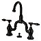 Kingston Brass KS7995TAL Tudor Bridge Bathroom Faucet with Brass Pop-Up, Oil Rubbed Bronze