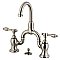 Kingston Brass KS7998TAL Tudor Bridge Bathroom Faucet with Brass Pop-Up, Brushed Nickel