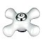 Porcelain "Cold" Cross Handle for Kingston Brass Faucets - Polished Chrome