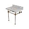 Fauceture Templeton 30" Wide Carrara Marble Bathroom Console Vanity with Acrylic Legs - Satin Brass