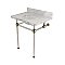 Kingston Brass Templeton 30" x 22" Carrara Marble Vanity Top with Clear Acrylic Console Legs - Carrara Marble/Polished Nickel