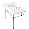 Kingston Brass Edwardian 31" Console Sink with Brass Legs (8-Inch - 3 Hole) - White/Polished Chrome
