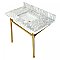 Kingston Brass Dreyfuss 36" Carrara Marble Vanity Top with Stainless Steel Legs - Brushed Brass