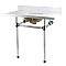 Fauceture 36" Templeton Carrara Marble Console Sink - Clear Acrylic & Satin Nickel Legs
