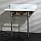 Fauceture 36" Templeton Carrara Marble Console Sink - Satin Nickel Legs