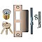 Medium Thick Door Kit - 1-1/4" Cylinder Lock, Extended Lip Strike Plate and 4" Doorknob Spindle
