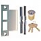 Thick Door Kit - 1-3/8" Cylinder Lock, Extended Lip Strike Plate and 4" and 4-1/2" Doorknob Spindle