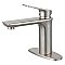 Fauceture LS4208CXL Frankfurt Single-Handle Bathroom Faucet with Deck Plate and Drain, Brushed Nickel
