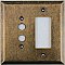 Jumbo Oversized Aged Antique Brass Stamped Pushbutton / GFCI Switchplate / Cover Plate