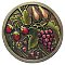 Tuscan Bounty Knob, Hand Tinted Brass