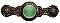 Victorian Jewel & Green Aventurine Pull, Antique Brass