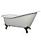 61-Inch Cast Iron Single Slipper Clawfoot Tub with 7-Inch Faucet Drillings, White/Naples Bronze