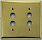 Polished Forged Unlacquered Brass Double Pushbutton Switchplate