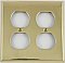 Polished Forged Unlacquered Brass Double Duplex Switchplate