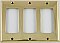 Polished Forged Brass Triple GFCI Switchplate