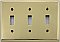 Polished Forged Unlacquered Brass Triple Toggle Switchplate