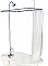 Solid Brass Leg Tub Shower Enclosure Set, 57" x 31" - with Faucet, Riser, & Shower Head - Polished Nickel