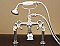 Solid Brass Deck Mount Bath Tub Faucet with Handheld Shower and Cradle - Multiple Finishes