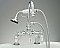 Solid Brass Deck Mount Gooseneck Faucet with Handheld Shower and Cradle - Multiple Finishes