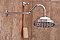Solid Brass 8" Diameter Rain Shower Head with Bent Arm - Multiple Finishes Available