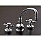 Arched Spout Deck Mount Solid Brass Widespread Kitchen Faucet - 8" on Center - Multiple Finishes Available