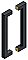 12" Double Sided Door Pull -  Flat Black