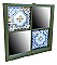 Repurposed Antique Window - Wall Decor - Antique Doilies Mirror & Hooks - Green