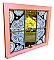 Repurposed Antique Window - Wall Decor - Antique Doilies and Mirror - Pink
