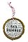 Vintage Dictionary Page Recycled into Holiday Ornament - Grumpy Moon - Bah Humbug