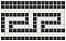Ionic Greek Key Border in White/Black - 3/4" Square Tiles - Sold Per Sheet