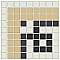 Ginko Tree Outside Corner Border Tile in White/Black/Light Yellow, Green, Red - 3/4" Square Tiles - Sold Per Sheet
