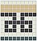 Ginko Tree Straight Border Tile in White/Black/Light Yellow, Green, Red - 3/4" Square Tiles - Sold Per Sheet