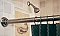 Solid Bronze Shower Curtain Rod and Bracket with Hooks - Multiple Finishes Available