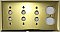 Polished Brass Triple Pushbutton / Single Duplex Switchplate, Stamped Brass