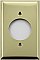 Polished Brass Single Large Hole Switchplate, Stamped Brass