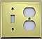 Polished Brass Toggle / Duplex Switchplate, Stamped Brass