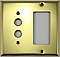 Polished Brass Pushbutton / GFCI Switchplate, Stamped Brass